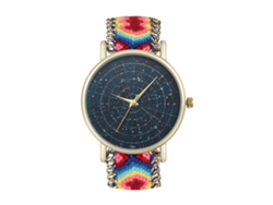 Reloj De Pulsera Redondo De Cuarzo Con Correa De Lana Tejida - Regalo De Moda