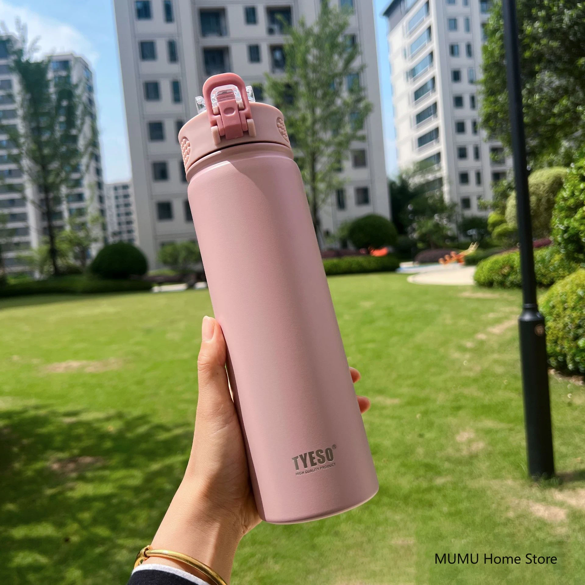 Garrafa Térmica/copo Térmico Para Carro Em Aço Inoxidável (rosa, 750 Ml), Ideal Para Bebidas Quentes E Frias.
