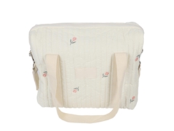 Bolsa De Almacenamiento Multifuncional De Gran Capacidad Para Cochecito De Bebé, Color Beige Con Estampado Floral Y Algodón.