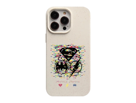 Funda Oficial Dc Comics Liga La Justicia Símbolos Píxeles Warner Bros Compostable para iPhone 14 Pro Max PHONECASES3D