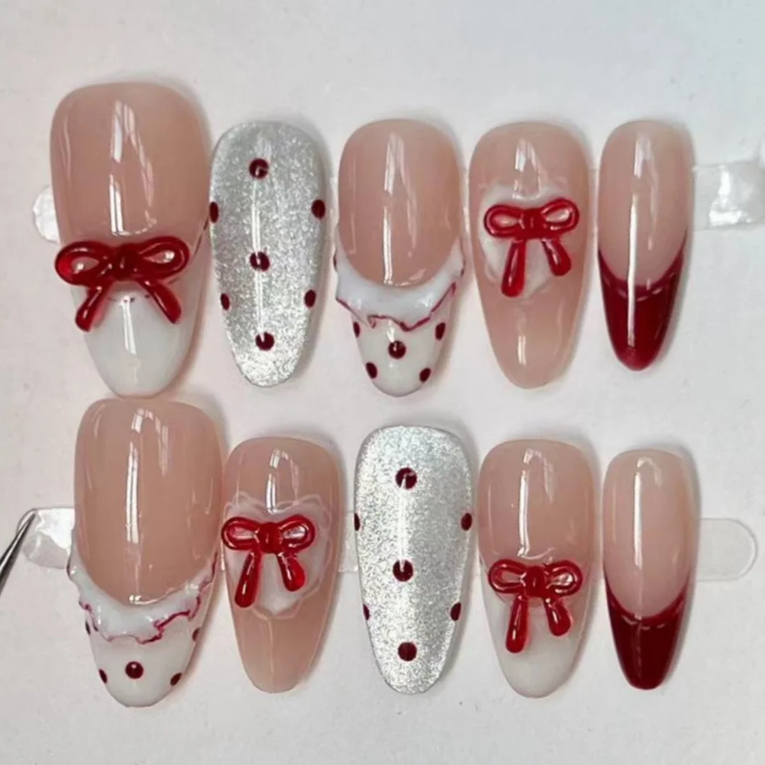 (420-xs) Kit De Manicura De 10 Piezas Con Uñas Postizas De Tipo Prensado.