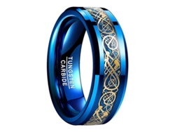 2026-anillo De Carburo De Wolframio Azul Dragón Celta Fibra De Carbono Boda 8mm