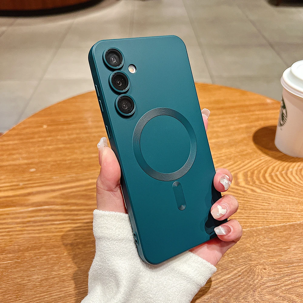(verde Galaxy S26) Funda Magnética Mate Para Teléfono Samsung, Compatible Con La Función Magnética Magsafe.