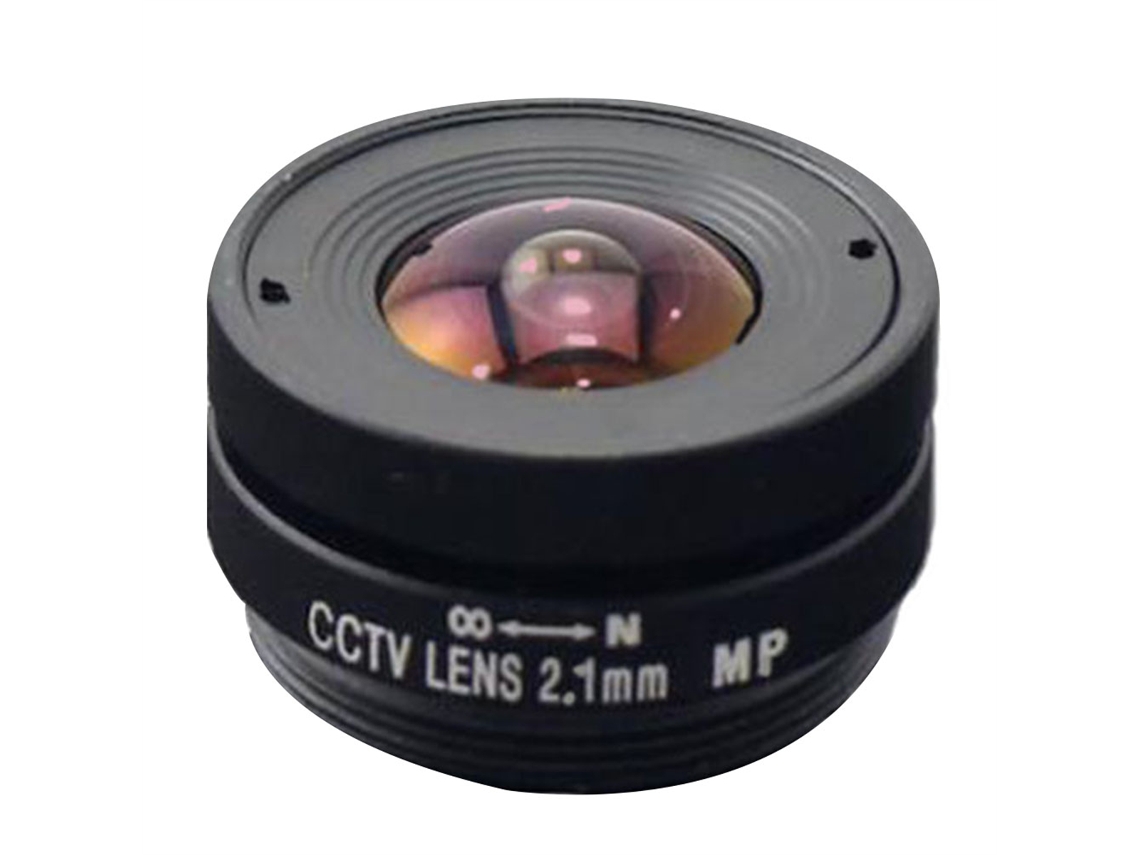 Lente de vigilancia de enfoque fijo de 2,1 mm F1,8 megapíxeles, montura de lente gran angular de 2,1 mm