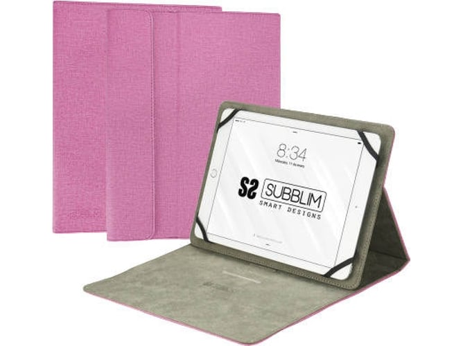Funda Tablet SUBBLIM Clever Stand (Universal - 10.1'' - Rosa)