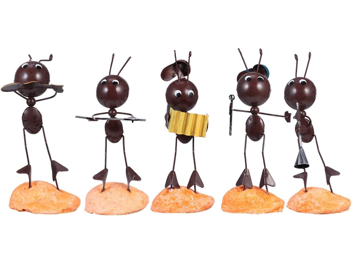 5 Piezas De Adornos De Hormigas De Hierro Marrón, Decoración Creativa De Hormigas Para Mesa Y Oficina, Escultura Única