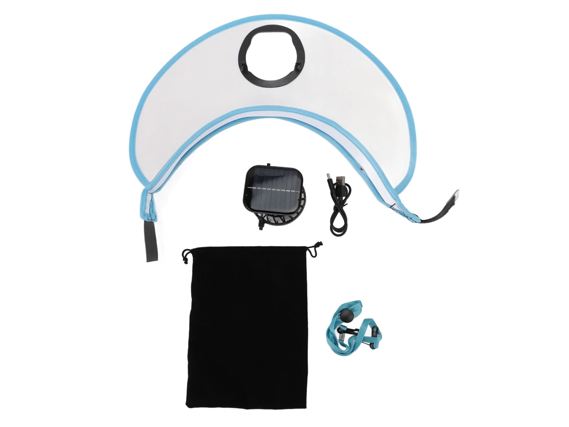 Chapéu De Sol Com Ventilador Recarregável Usb Solar Powered Para Mulheres Homens Verão Praia Esportes Branco