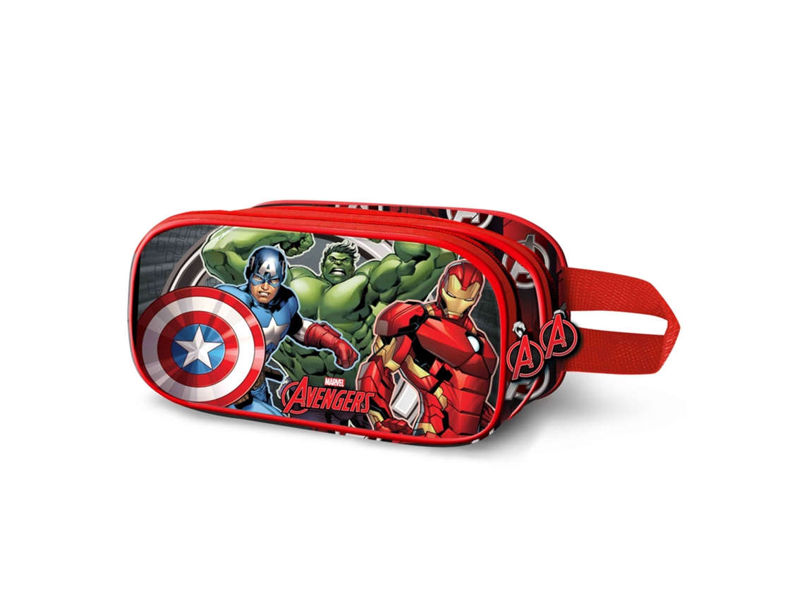 Estuche doble 3D Marvel The Avengers Almighty, rojo Karactermania