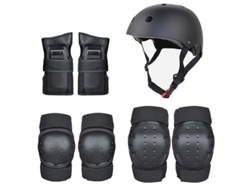 Monopatín Equilibrio Bicicleta Patinaje Casco Protección Set YUYSAN Negro Talla S (10-25kg)