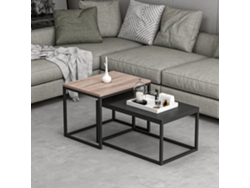 Mesa de Centro [EN.CASA] (Negro - Metal Aglomerado - 47 x 60 x 45 cm)
