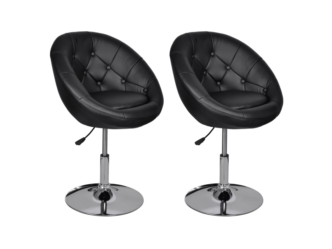 Maison Exclusive - Taburetes De Cocina 2 Unidades Cuero Sintético Negro
