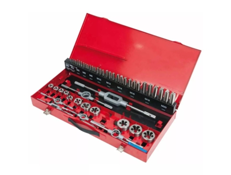 KS Tools Juego de terrajas y machos de rosca 54 piezas HSS 331.0654