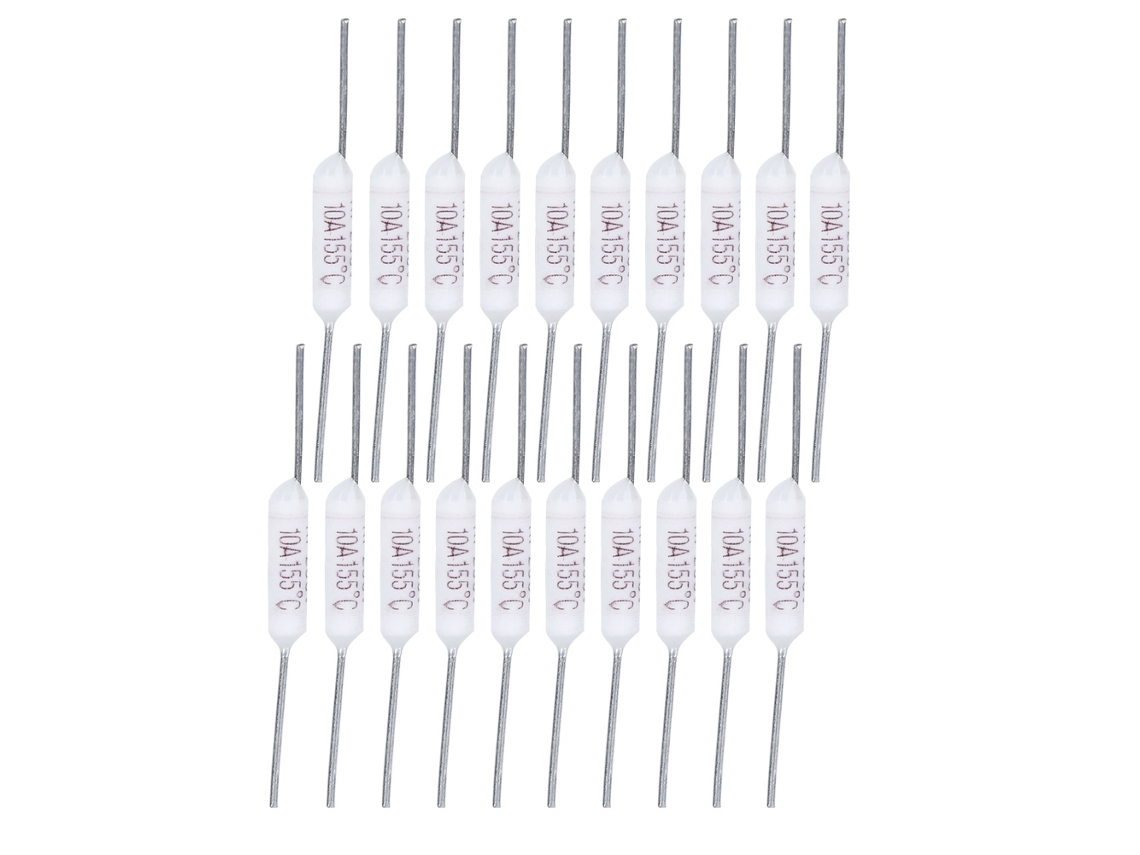 Fusible Térmico Cerámico Rf De 250 V, 10 A, 155 ℃, 50 Mm Para Electrodomésticos (20 Unidades)