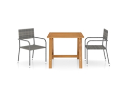 Conjunto de comedor de jardín de 3 piezas DKD Home Decor gris