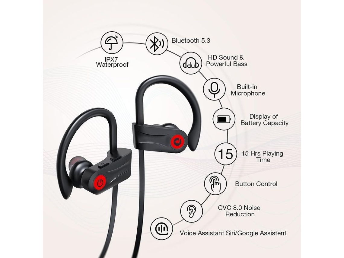 2026-auriculares Bluetooth Intrauditivos Impermeables Ipx4 Deportivos Ligeros Con Sonido De Alta Fidelidad Y Batería De Larga Duración