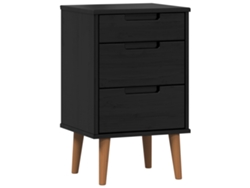 Maison Exclusive - Armario De Noche Con Cajón Negro 40 X 35 X 65 Cm Pino Macizo