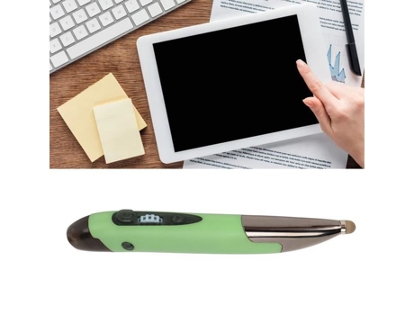 HURRISE Bolígrafo con cable, ratón, cabezal de ratón, portátil, sensible al tacto, 2,4G, modo de ordenador, teclado dual, gris, plateado y verde
