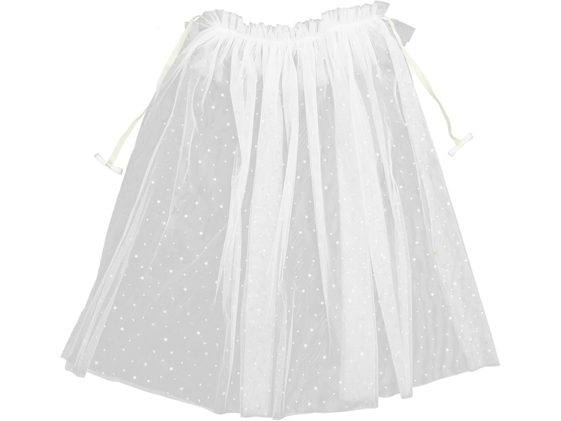 Capa De Fiesta Cómoda Y Fácil De Llevar, Confeccionada En Algodón Y Poliéster, De Color Blanco, Para Niñas.