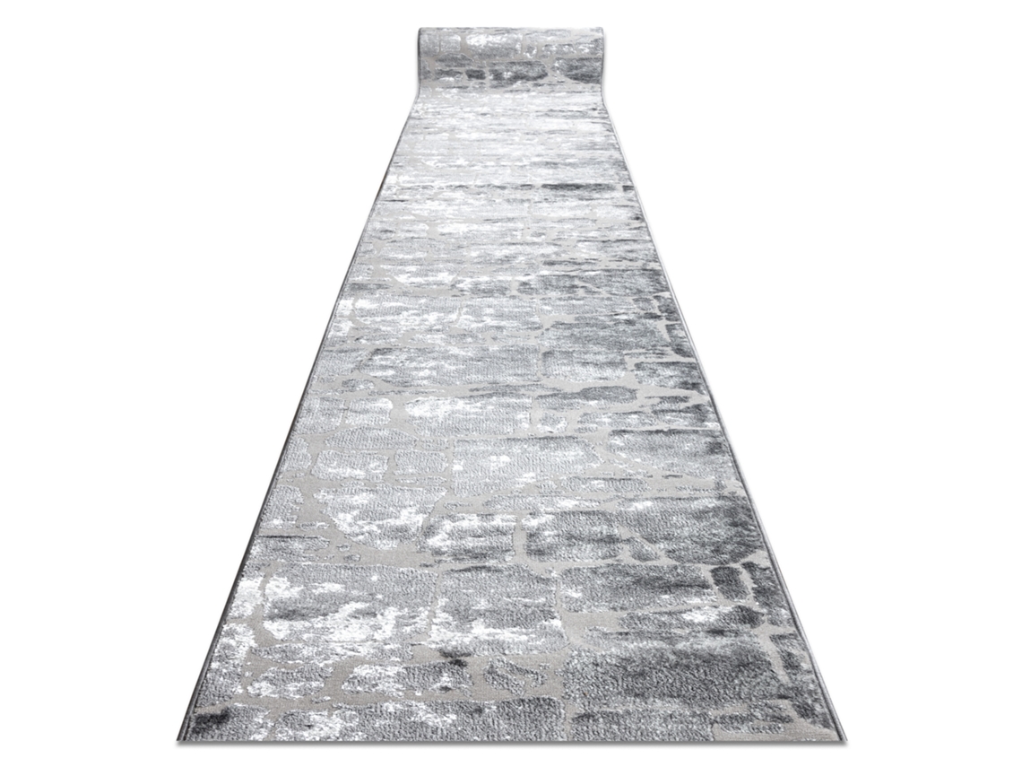 Alfombra de Pasillo Structural Mefe 6184 Dos Niveles de Vellón Gris Oscuro 150 cm