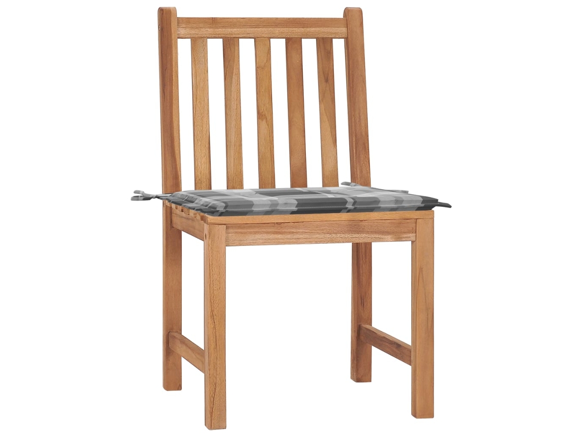 Juego de 2 sillas de jardín con cojines de madera maciza de teca MAISON EXCLUSIVE (2 uds.)