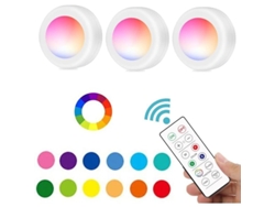2026-linjou Luzes Sem Fio Para Armários Com Controle Remoto 3 Pacotes 16 Cores Led
