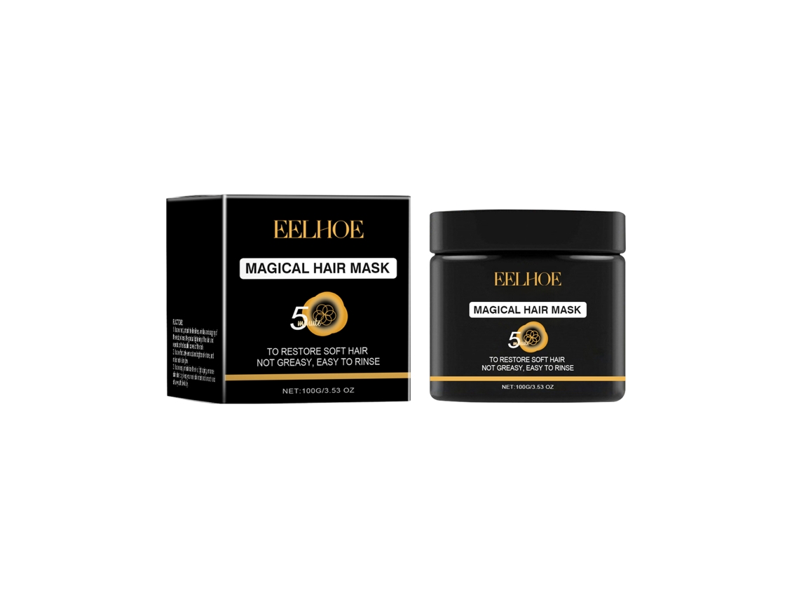 La mascarilla capilar nutritiva Eelhoe hidrata el cabello seco y encrespado, restaurando su suavidad.