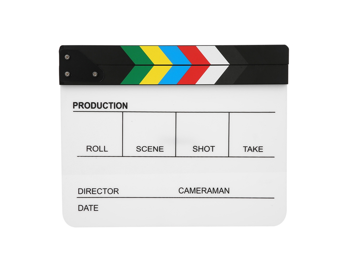 Tabla De Clap De Cine De Acrílico - Herramienta Para Directores Y Fotografía
