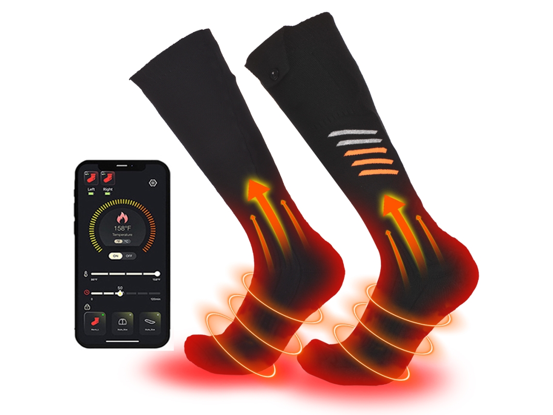 2026 Store-calcetines Térmicos Eléctricos Recargables 2*5000mah Con Control App, 3 Temperaturas, Lavables, Para Mujer Y Hombre Invierno Frío