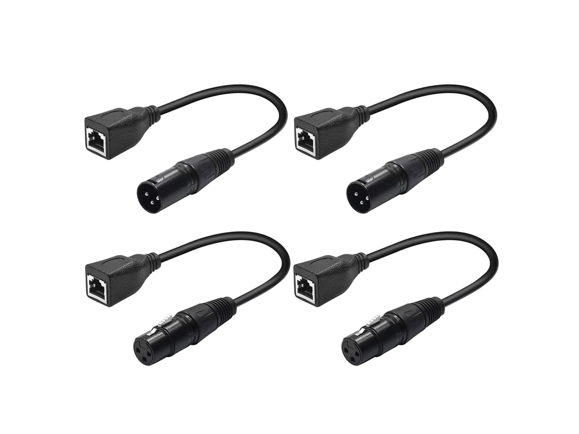Bj-adaptador De Cabo Xlr 3 Pinos Macho Para Rj45 E Xlr 3 Pinos Fêmea Para Conversor Feminino Rj45 Dmx Ethernet