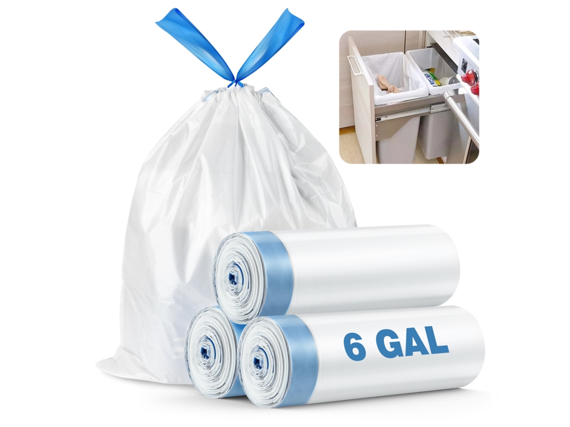 FNINIJEDE Sacos De Lixo Para Cozinha E Casa, 6 Galões, Sem Perfume, 40 Unidades