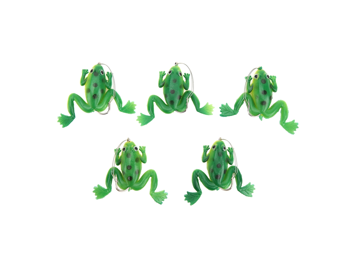 Señuelo (señuelo De Pez Biónico Anti-enredos) Ranas Anti-enredos Set De 5 Piezas 4cm3g Cebo Blando Verde Rana Pequeña Pez Falso