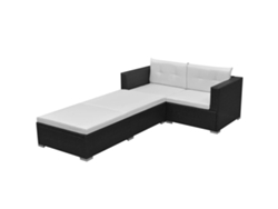 Conjunto de jardín de 3 piezas con cojines de mimbre negros de DKD Home Decor