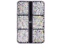 Piedras de imitación de varios tamaños, piedras de cristal redondas, sin pegamento, para decoración facial, uñas, ropa, zapatos, bolsos y joyas.