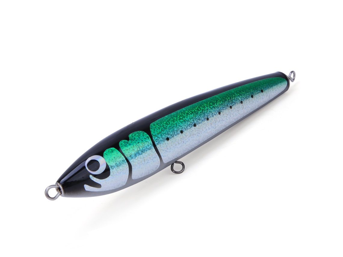2026rebe-señuelo Lápiz Grande De Madera Con Lentejuelas Para Pesca En Mar Simulación De Pez Artificial Tackle Verde