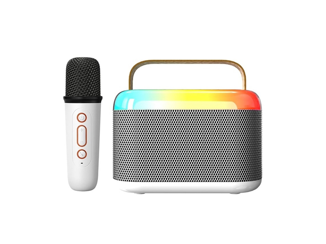 Mini máquina de karaoke para niños y adultos, altavoz Bluetooth portátil con 1 micrófono inalámbrico y luz LED RGB para niños y niñas Yizhood