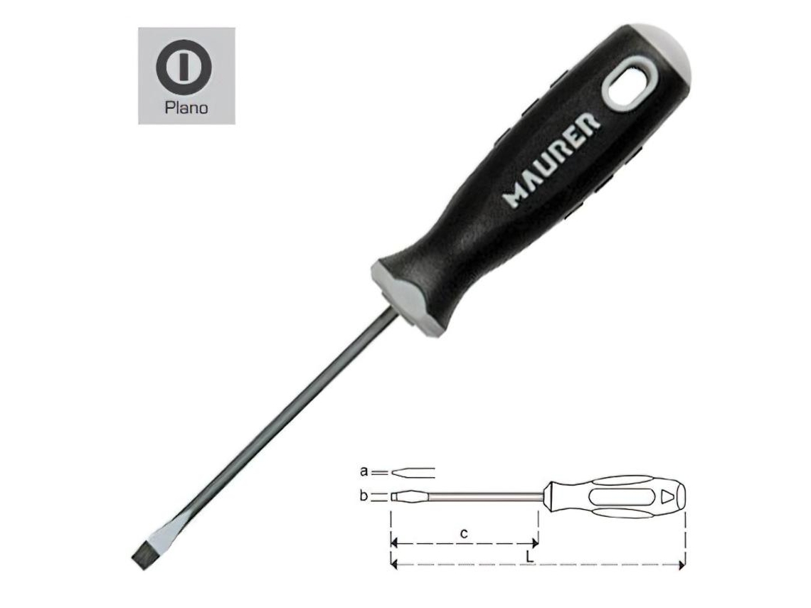 Destornillador maurer estampado 0,8x4,0x 40 mm.