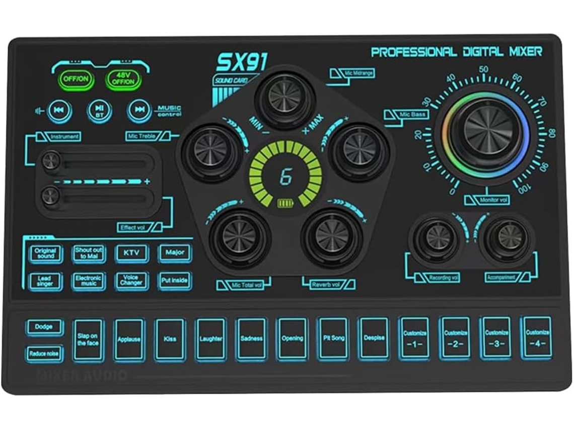 Tarjeta De Mezcla Profesional Usb Sx91 Para Directo Y Mezcla En Directo.