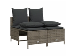 Maison Exclusive - Set De Sofás De Jardín 4 Pzas Y Cojines Ratán Sintético Gris