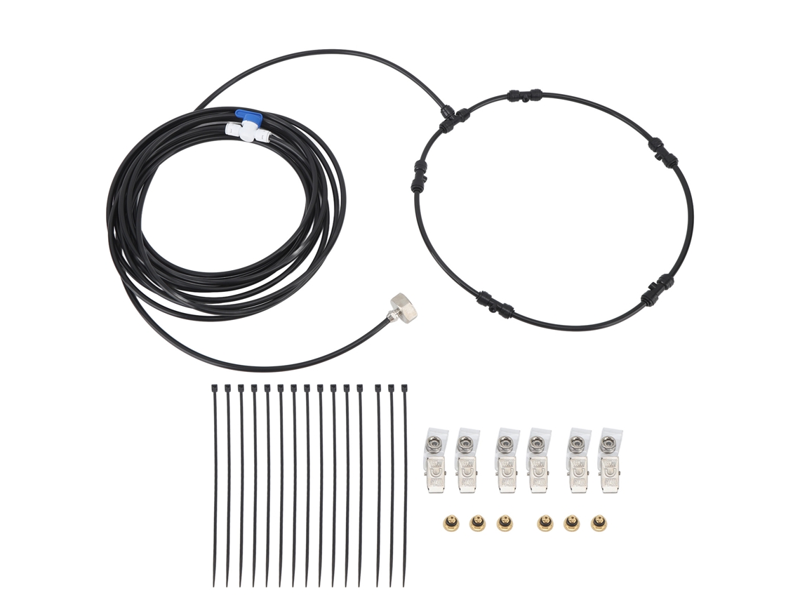 Kit De Ventilador Nebulizador Para Exteriores De 8 M/26 Pies Con Anillo Rociador Y Adaptador De Latón De 3/4" Para Refrigeración Ambiental.