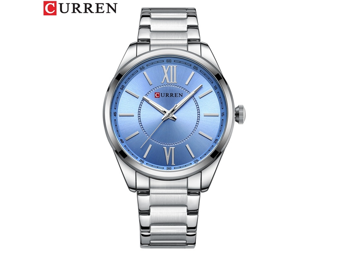 Reloj De Cuarzo Resistente Al Agua (azul Plateado), Estilo Delgado, Correa De Acero Inoxidable, Reloj De Negocios Elegante Para Hombre.