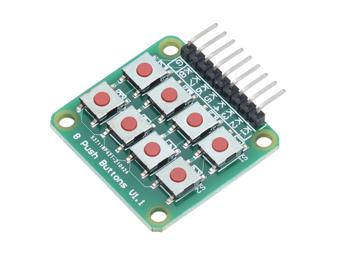 Módulo De Teclado Matricial 2x4 Con 8 Botones Microinterruptores Para Microcontrolador.