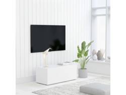 Mueble Para Tv | Mueble De Salón | Cabinet De Tv Madera Contrachapada Blanco 80x34x30 Cm Wsd320647