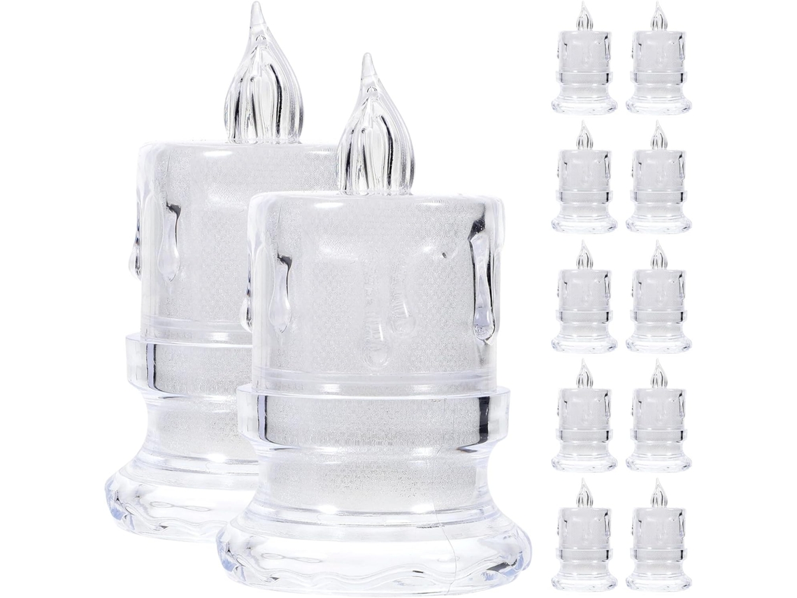 Juego De 12 Elegantes Velas Led De Plástico