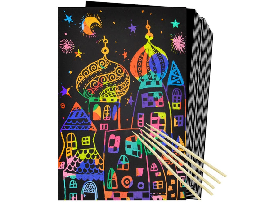 Rebe-50 Peças De Papel De Linhas Arco-íris Com Estilo De Bambu Para Arte E Manuais Infantis Diy Festa Brinquedo