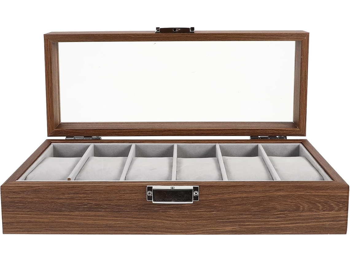 Caja De Relojes Con Ranuras, Estuche De Almacenamiento Para Contenedor Portátil De Joyas Y