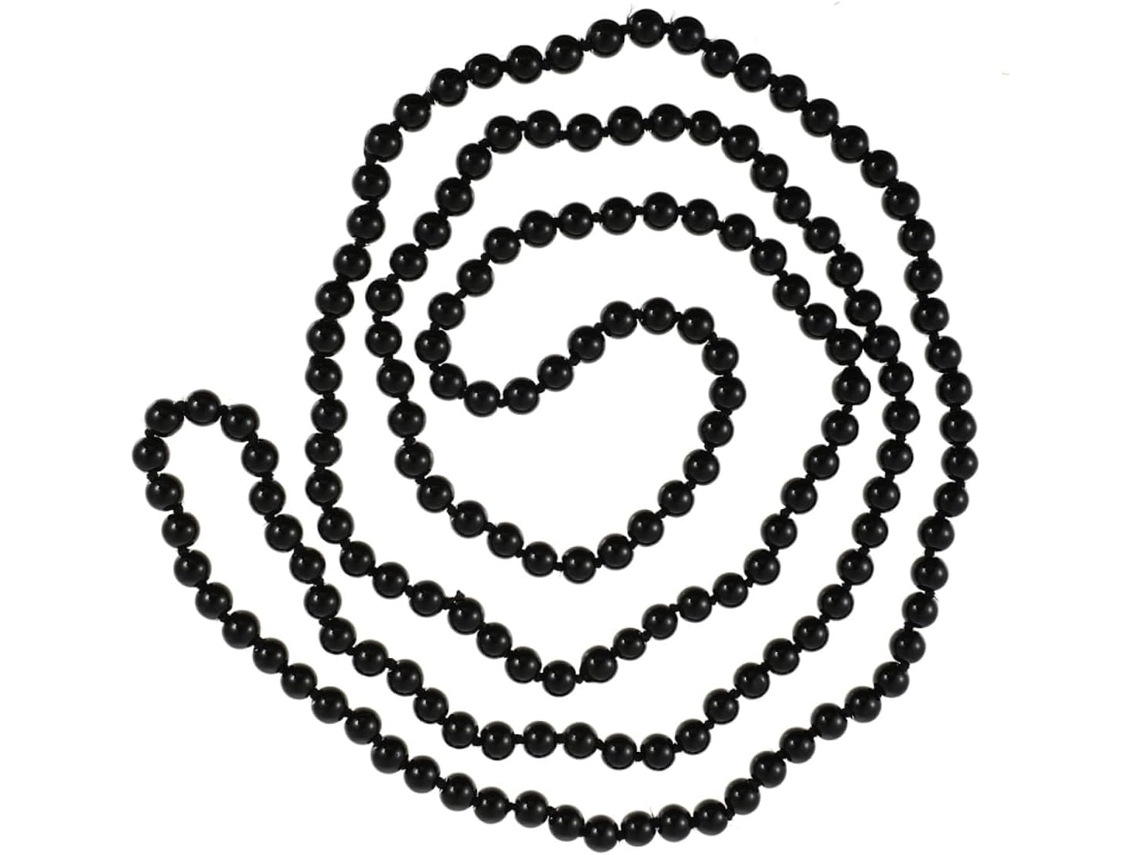 Collar largo con colgante de perla negra, 142 cm, juego de 2 cadenas para suéter con perlas artificiales.