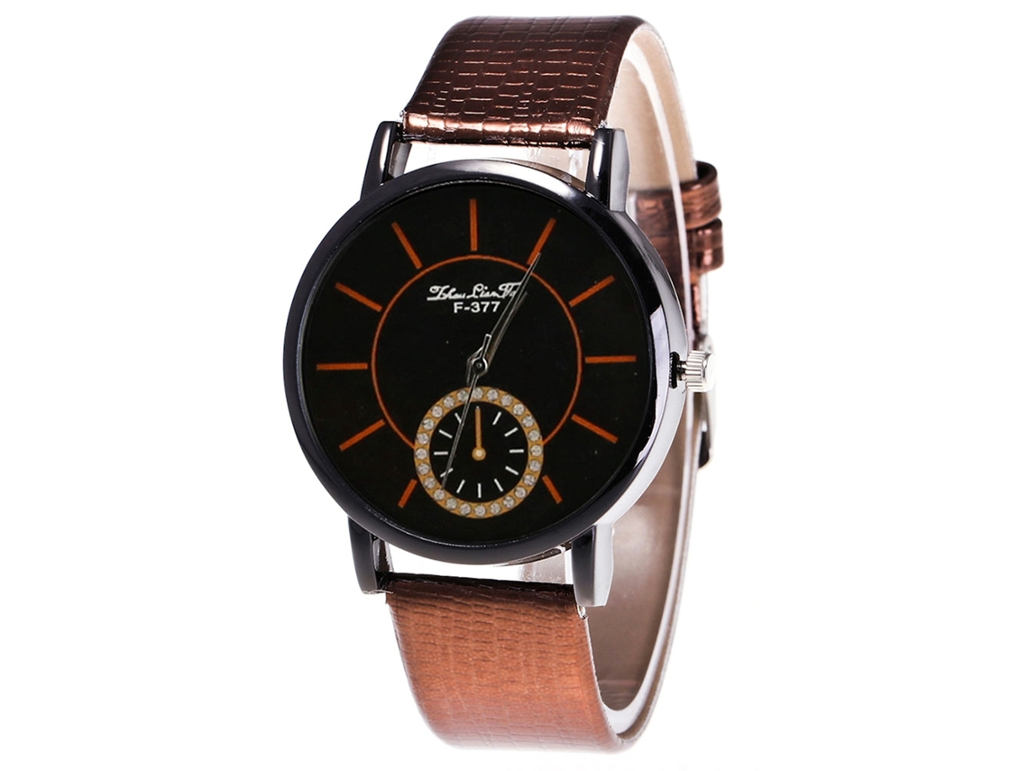Reloj De Pulsera Analógico De Cuarzo Con Correa De Pu Para Mujer, Regalo De Moda, Café