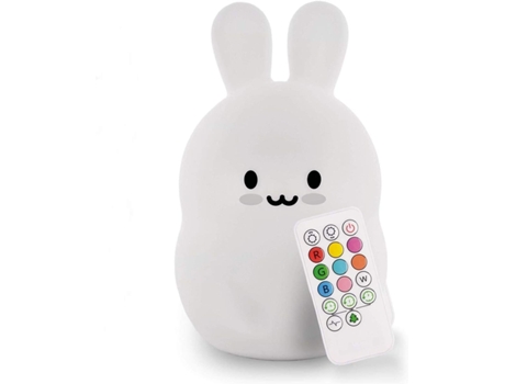 Lámpara de Noche - Conejo Sonriente Recargable con Control Remoto
