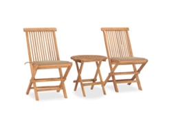 Conjunto de piezas. Jantar Dobrável Exterior C/ Almofadão Teca Maciça Dkd Home Decor