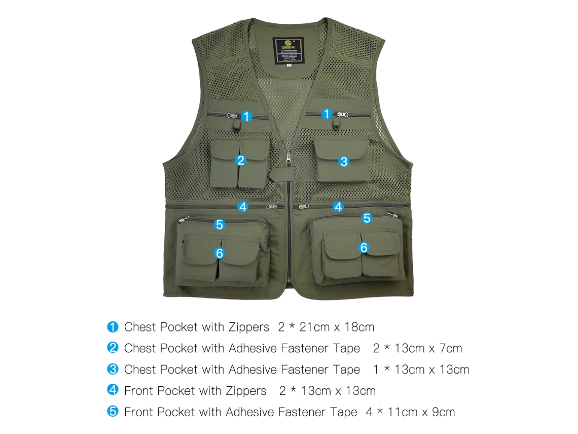 Chaleco De Pesca Transpirable Con Bolsillos Cremallera Chaleco Multifuncional De Malla Para Actividades Al Aire Libre Verano